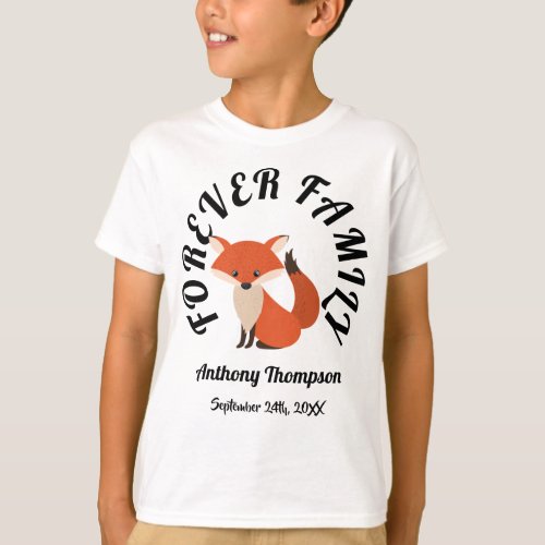 Forever Family Woodland Fox Adoption Gift T_Shirt