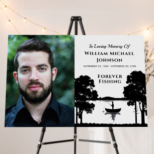 Forever Fishing Custom Photo Memorial Funeral Foam Board