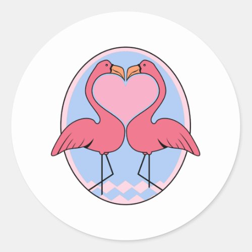 Forever Flamingos Classic Round Sticker