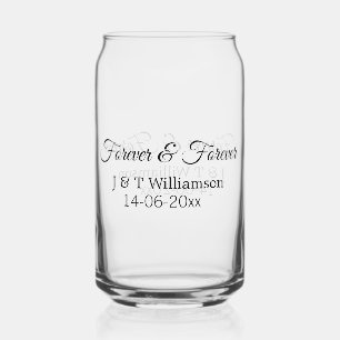 Forever & forever add couple name date love thanks can glass