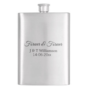 Forever & forever add couple name date love thanks flask