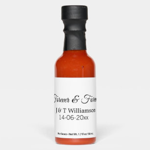 Forever & forever add couple name date love thanks hot sauces