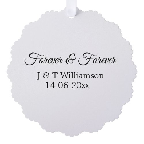 Forever &amp; forever add couple name date love thanks ornament card