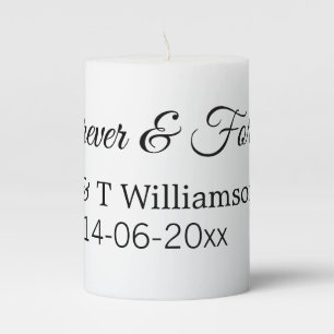 Forever & forever add couple name date love thanks pillar candle