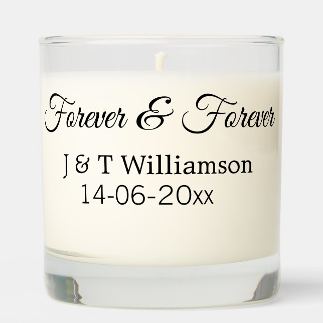 Forever & forever add couple name date love thanks scented candle (Front)