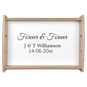 Forever & forever add couple name date love thanks serving tray
