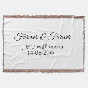 Forever & forever add couple name date love thanks throw blanket