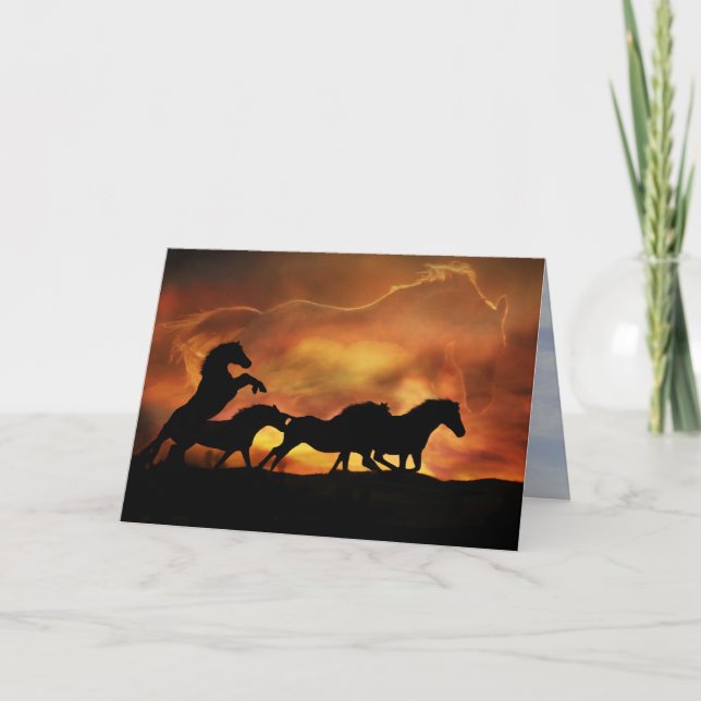 "Forever Free" Horse Sympathy Card (Front)