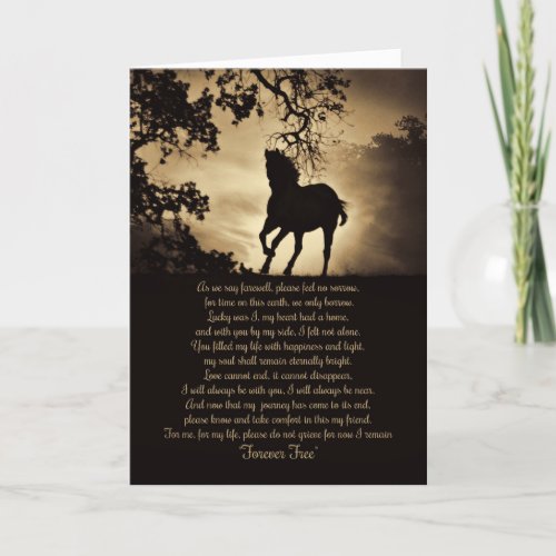 Forever Free Horse Sympathy Card