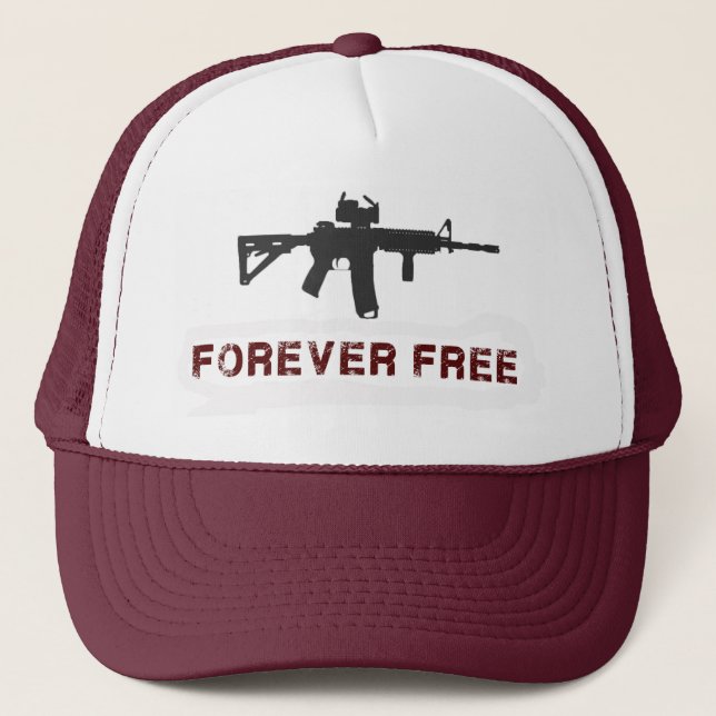 "Forever Free" Maroon Trucker Hat (Front)