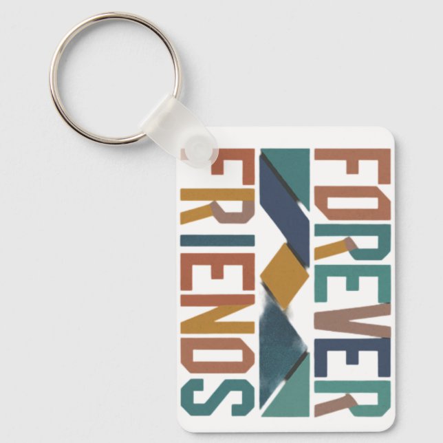 Forever Friends Aluminum Rectangle Keychain (Front)