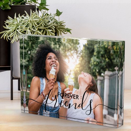 Forever Friends Black Hand Lettered Overlay Custom Photo Block