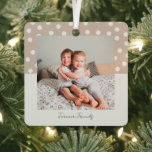 Forever Friends Keepsake Photo And Polka Dots Metal Ornament at Zazzle