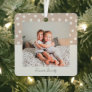 Forever Friends Keepsake Photo and Polka Dots Metal Ornament