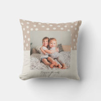 Forever Friends Keepsake Photo and Polka Dots Throw Pillow