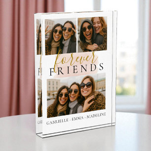 Forever Friends Multiple Photo Collage Keepsake Acrylic Award