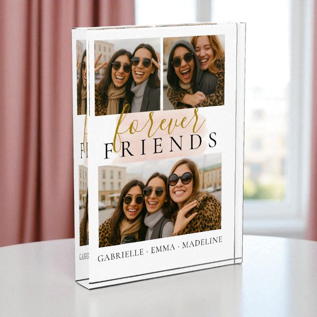 Forever Friends Multiple Photo Collage Keepsake Acrylic Award (Creator Uploaded)