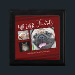 Forever Friends Pet Photo Collage Gift Box<br><div class="desc">For the pet lover in your life,  this easy to use keepsake box template is a 3 photo collage option. All text is adjustable. The layout can also be changed with the customize more options. Hand drawn heart accent.</div>