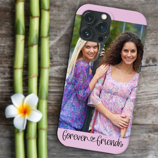 Forever Friends Photo Cute Heart Typography Case-Mate iPhone Case (Creator Uploaded)