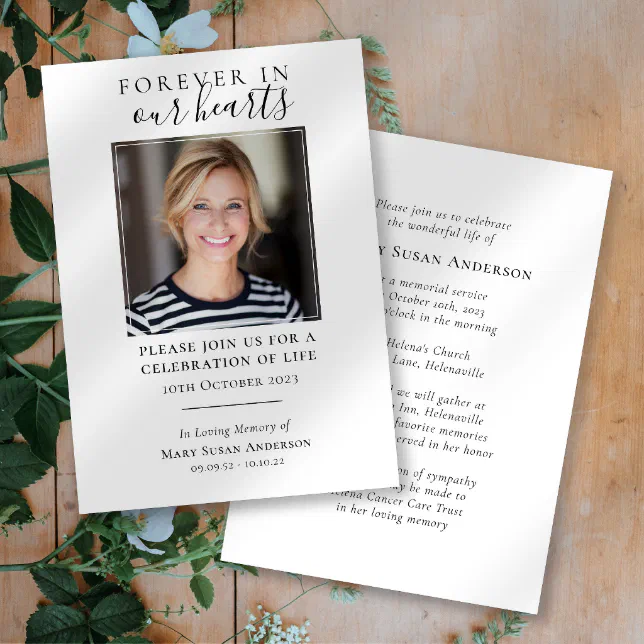 Forever | Funeral Memorial Celebration of Life Invitation | Zazzle