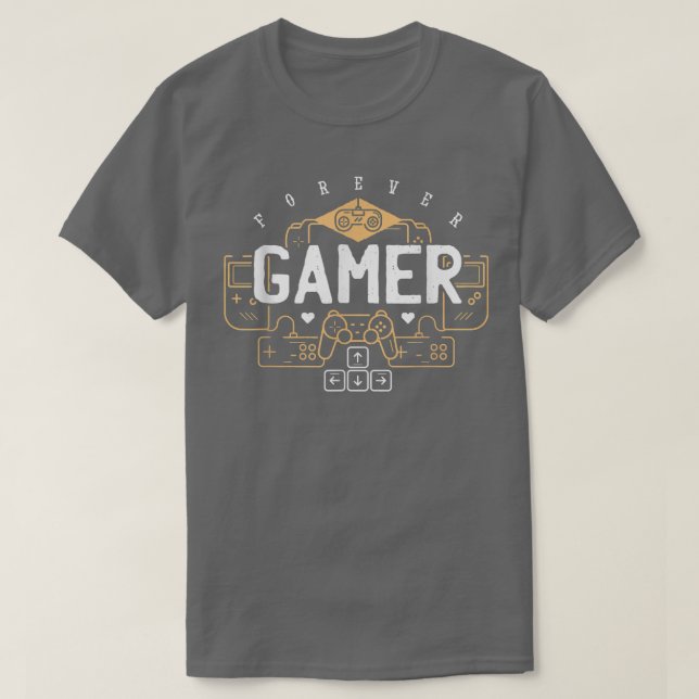 Forever Gamer Controller Video Game Player Gaming  T-Shirt (Design Front)