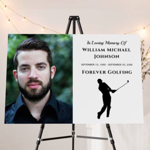 Forever Golfing Custom Photo Memorial Funeral Foam Board