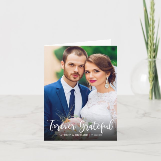 Forever Grateful Cute Wedding Thank You  Photo (Front)