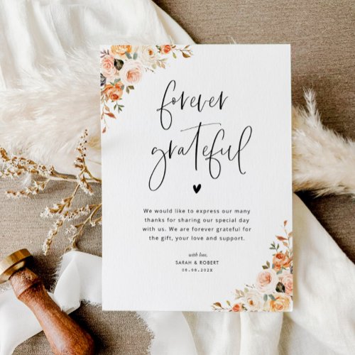 forever grateful fall floral thank you card