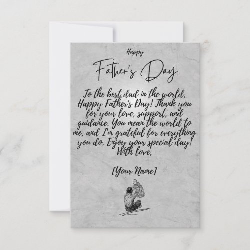 Forever Grateful Happy Fathers Day thank you card