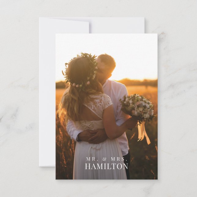 Forever Grateful Wedding Photo Thank You Card (Front)