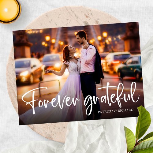 Forever Grateful Wedding Thank You Photo Postcard