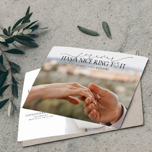 Forever Has a Nice Ring Elegant 2 Photo Engagement Announcement