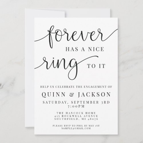 Forever Has A Nice Ring To It Engagement Invite