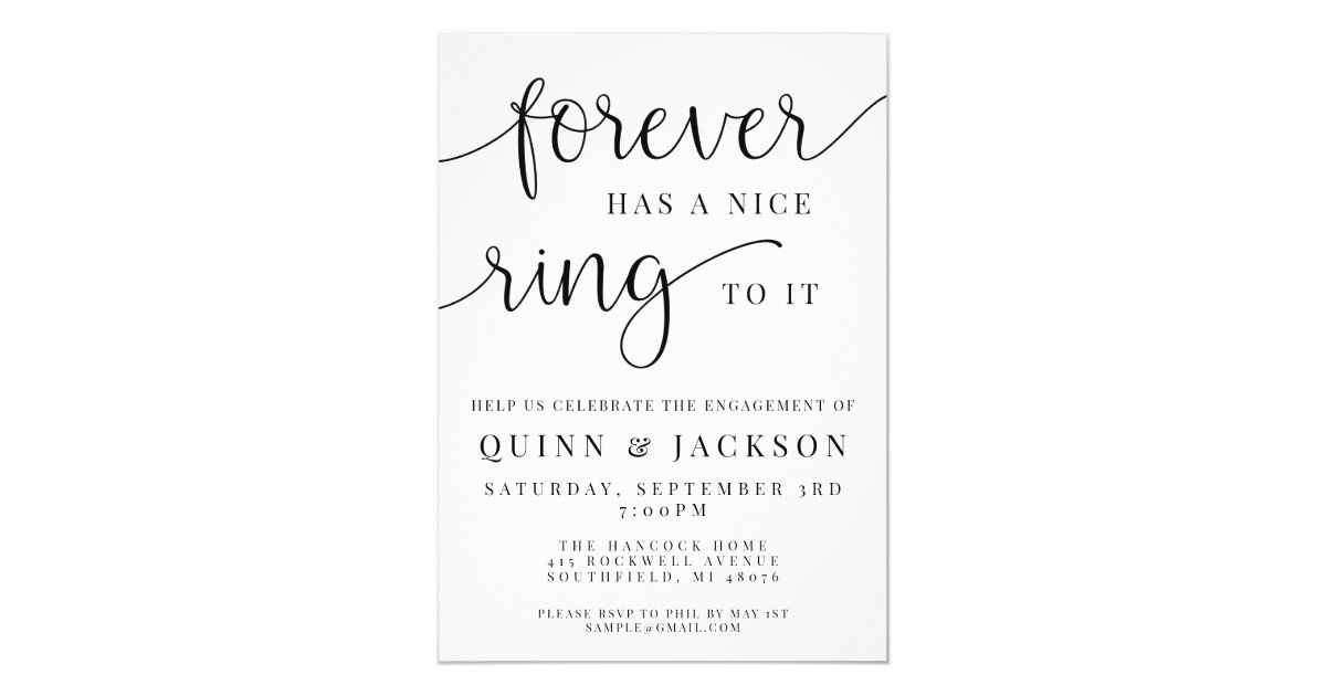 Forever Has A Nice Ring To It Engagement Invite