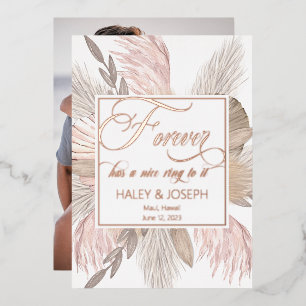 Forever Has A Nice Ring To It Photo Save the Date  Foil Invitation