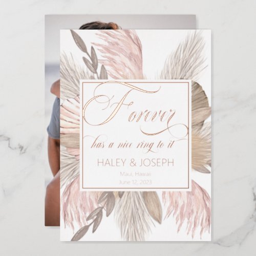Forever Has A Nice Ring To It Photo Save the Date  Foil Invitation