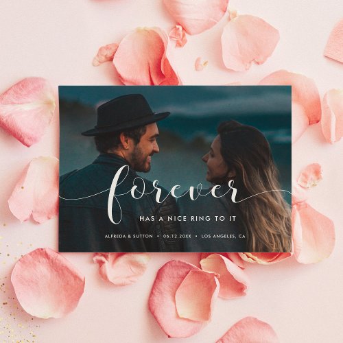 Forever has a nice ring to it photo wedding announcement