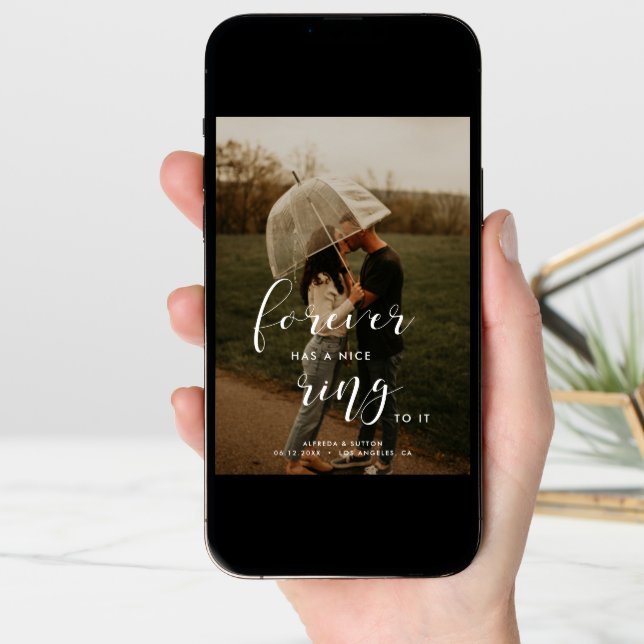 Forever has a nice ring to it Simple and elegant Announcement (Front Digital)