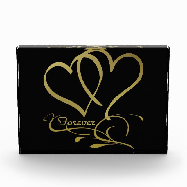 Forever Hearts Gold editable background colors Award (Front)