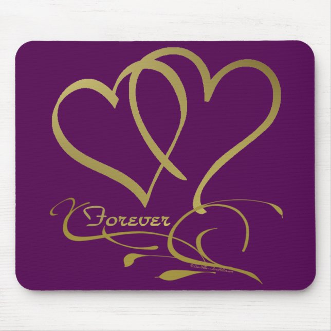 Forever Hearts Gold editable background colors Mouse Pad (Front)
