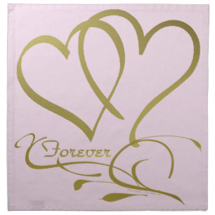 Forever Hearts Gold editable background colors Napkin