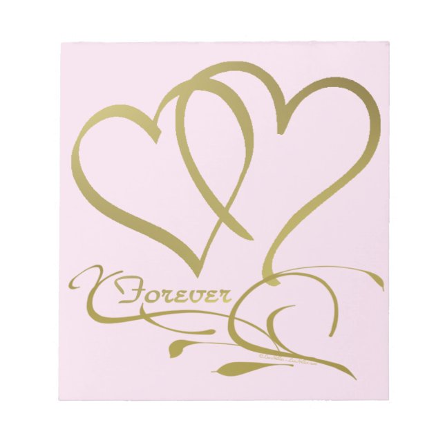 Forever Hearts Gold editable background colors Notepad (Front)