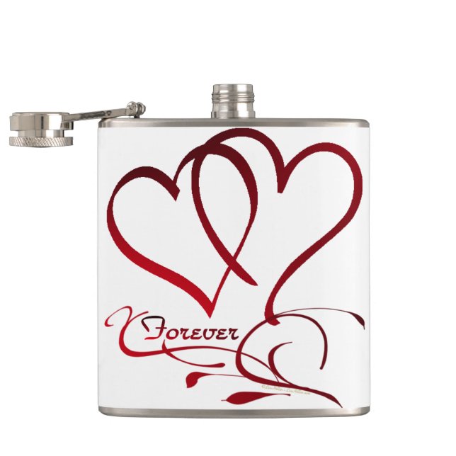 Forever Hearts Red on White Flask (Opened)
