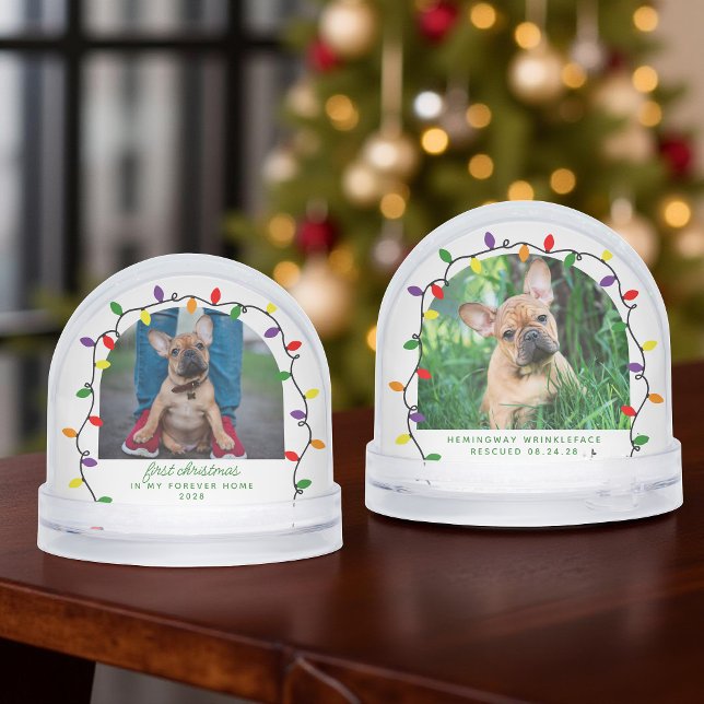 Forever Home First Christmas Pet Rescue Photo Snow Globe (Forever Home First Christmas Pet Rescue Photo Snow Globe)