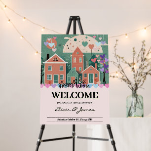 Forever Home Pastel Hearts Adoption Foster Shower Foam Board