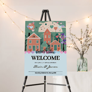 Forever Home Pastel Hearts Adoption Foster Shower Foam Board