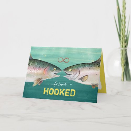 Forever Hooked on You Photo Fish Valentines Day Card