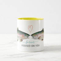 Forever Hooked on You Unique Fish Two-Tone Coffee Mug