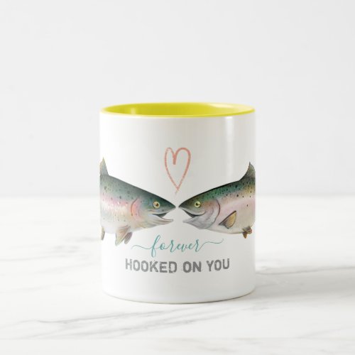 Forever Hooked on You Unique Fish Two_Tone Coffee Mug