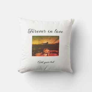 Forever in love add couple photo wedding engaged a outdoor pillow